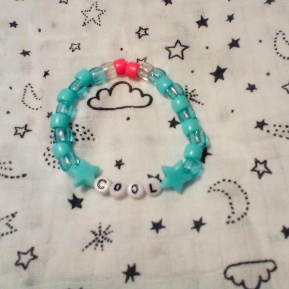 Handmade pony bead bracelet.